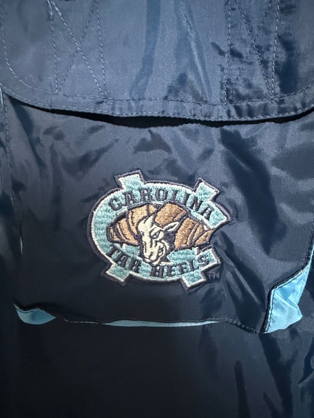 Two-Tone Light Blue & Navy Hooded Windbreaker Jacket
